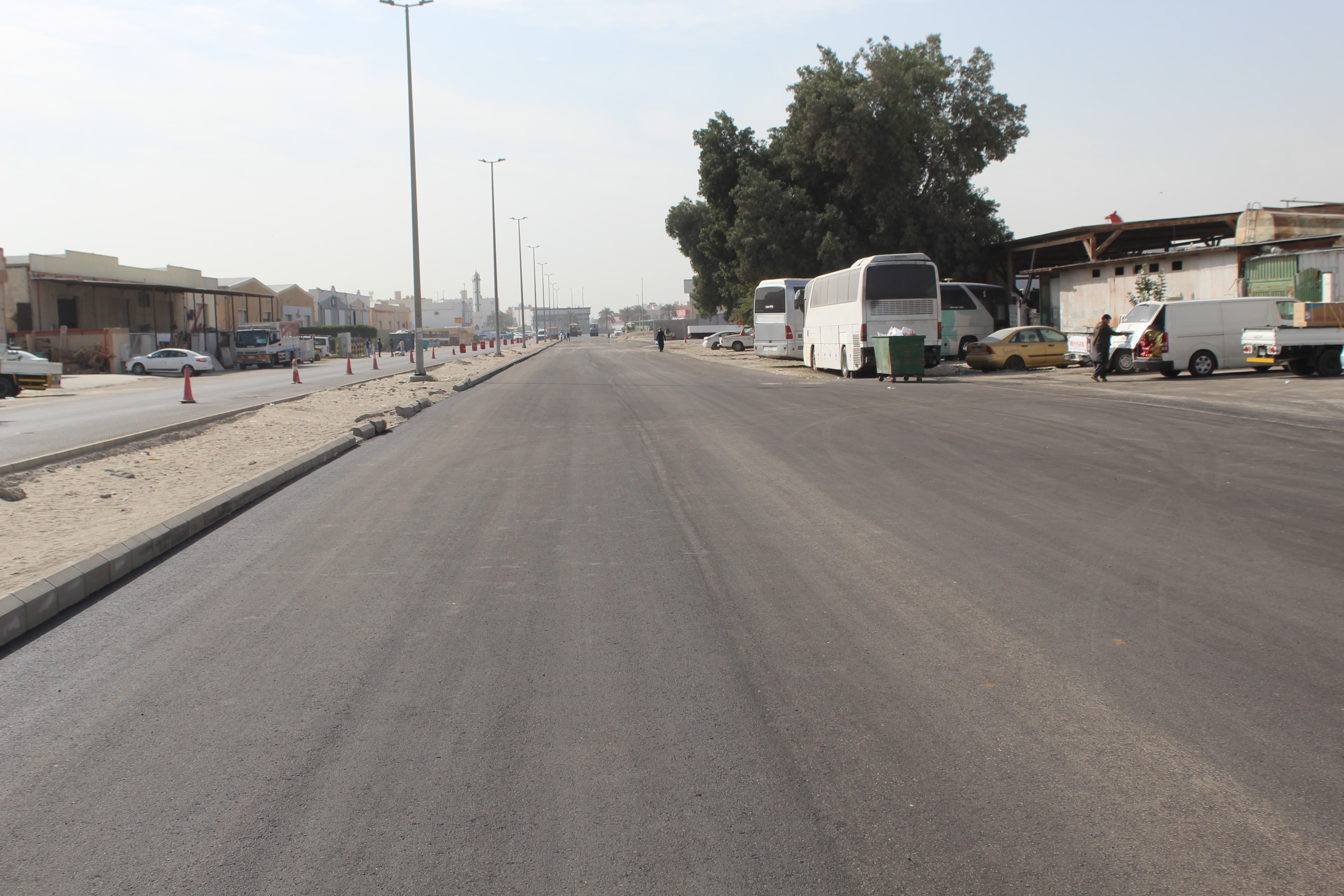 Paving the streets in the industrial neighborhoods of Khobar